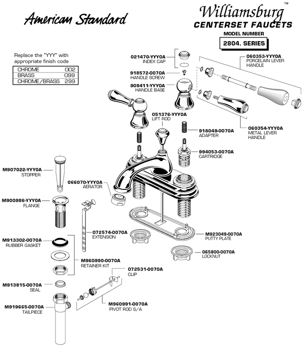 plumbingwarehouse - american standard bathroom faucet parts for